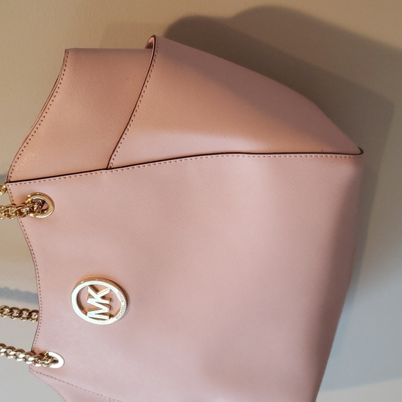 Michael Kors Jet Set Travel Chain Shoulder Bag Blossom Purse & Wallet - Picture 6 of 17